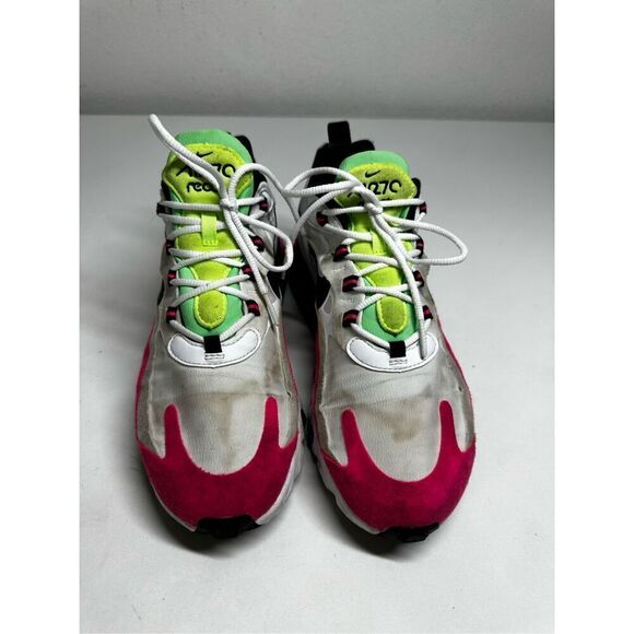 Nike Womens Air Max 270 React Hyper Pink 2020 Lace Up Size 9.5 CJ0619-101 *Notes - Picture 9 of 16
